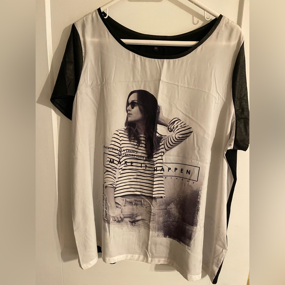 Love & Legend. Stylish Black and White Graphic Women's Top